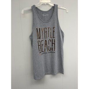 Under Armour Scoop Neck Heat Gear Tank Top Womens Grey Myrtle‎ Beach S Small